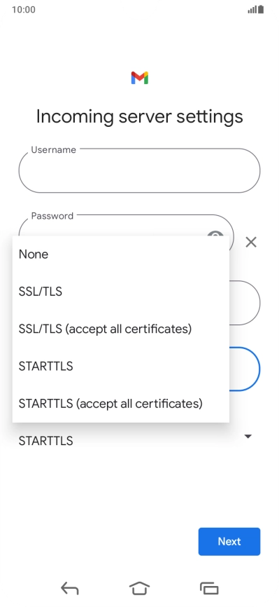 Press SSL/TLS.