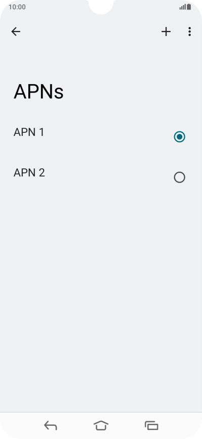 Press the field next to the data connection to activate it.