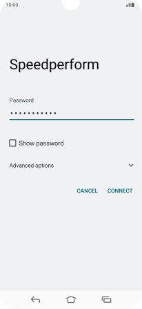 Key in the password for the Wi-Fi network and press CONNECT.