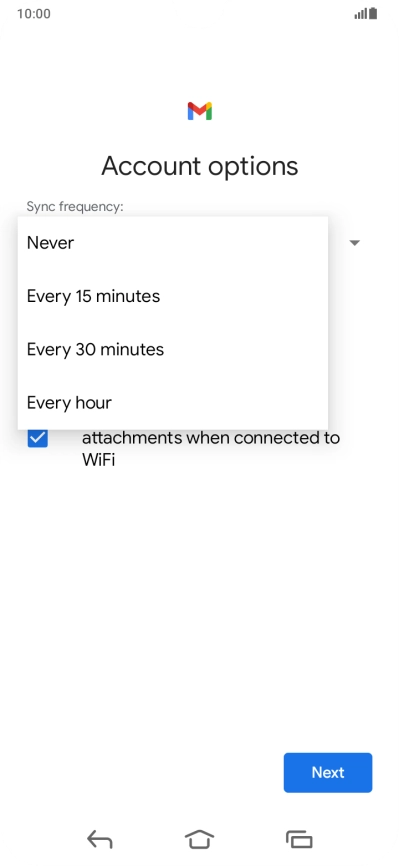 Press the required setting.