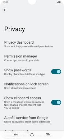 Press Permission manager.