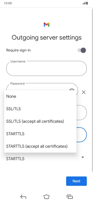 Press SSL/TLS.