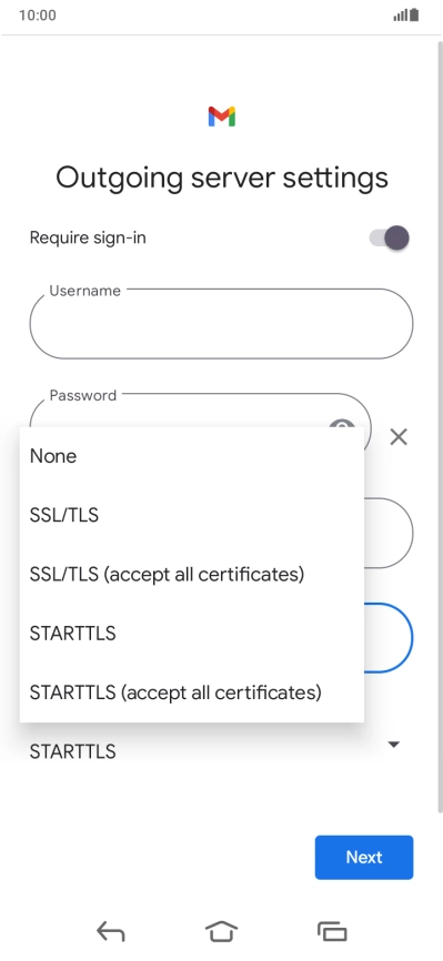 Press SSL/TLS.