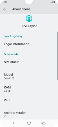 Your phone's software version is displayed below Android version.