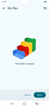 To create a new folder, press the new folder icon and follow the instructions on the screen to create a new folder.