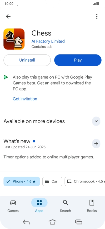 Press Uninstall.