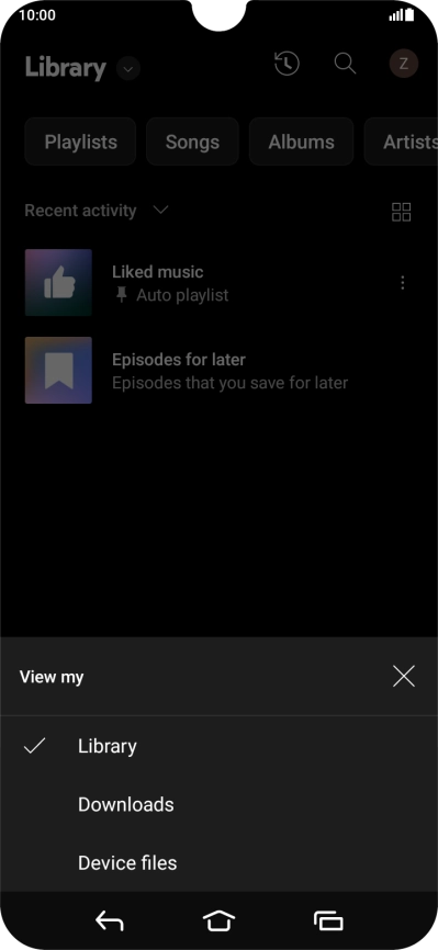 Press the required category and go to the required audio file.