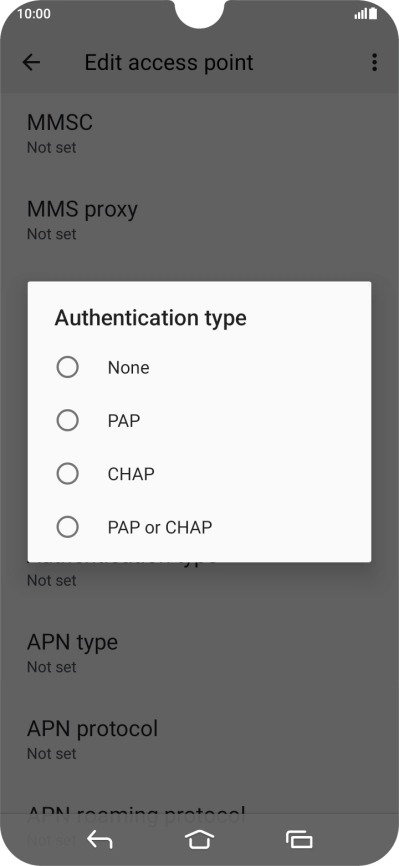 Press None.