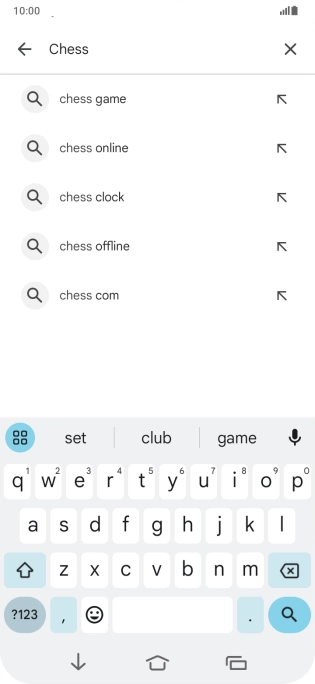 Key in the name or subject of the required app and press the search icon.