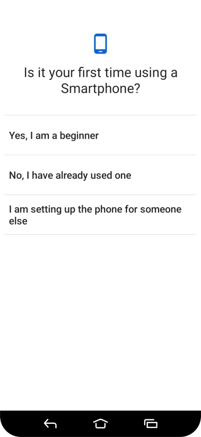 Press the required setting.