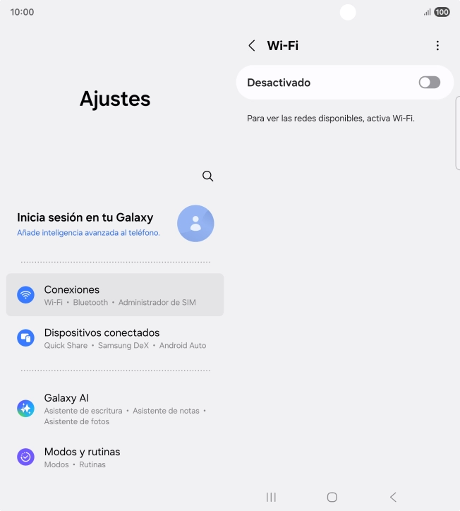 Pulsa el indicador para activar la función.