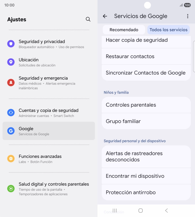 Pulsa Encontrar mi dispositivo.