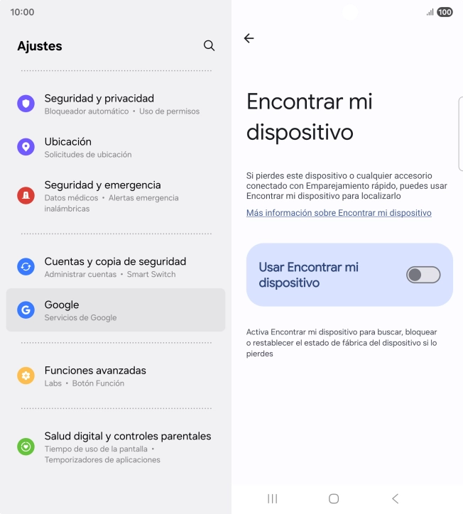 Pulsa el indicador junto a 