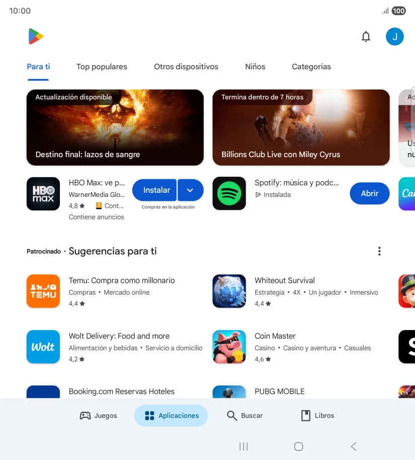 Pulsa el icono de perfil.
