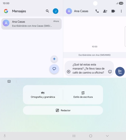 Para comprobar si un texto tiene errores de ortografía o de gramática, pulsa Ortografía y gramática y sigue las indicaciones de la pantalla para utilizar la función.