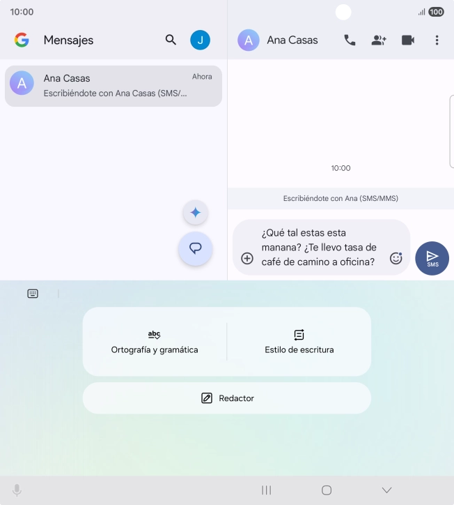 Para comprobar si un texto tiene errores de ortografía o de gramática, pulsa Ortografía y gramática y sigue las indicaciones de la pantalla para utilizar la función.