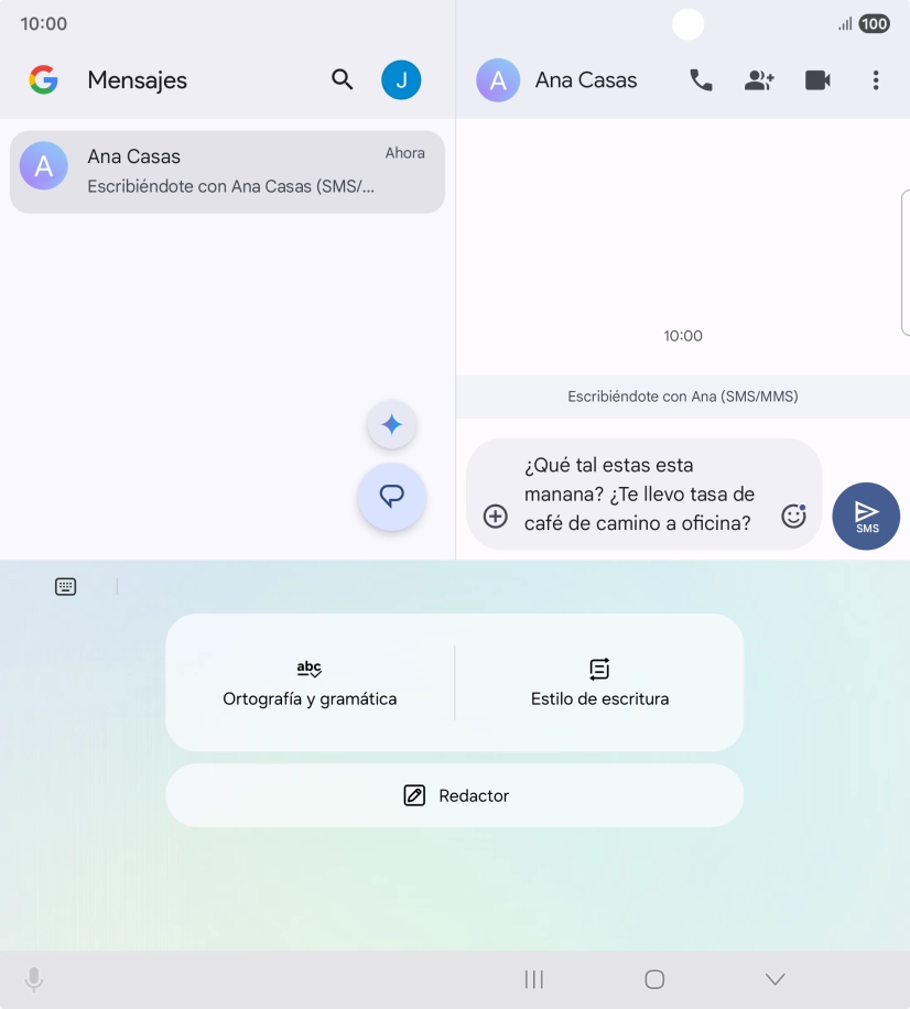 Para comprobar si un texto tiene errores de ortografía o de gramática, pulsa Ortografía y gramática y sigue las indicaciones de la pantalla para utilizar la función.