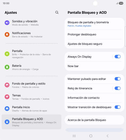 Pulsa Bloqueo de pantalla y biometría e introduce el código de seguridad extra que has creado anteriormente.