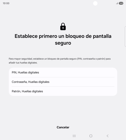 Pulsa el código de seguridad deseado y sigue las indicaciones de la pantalla para crear un código de seguridad del teléfono adicional.