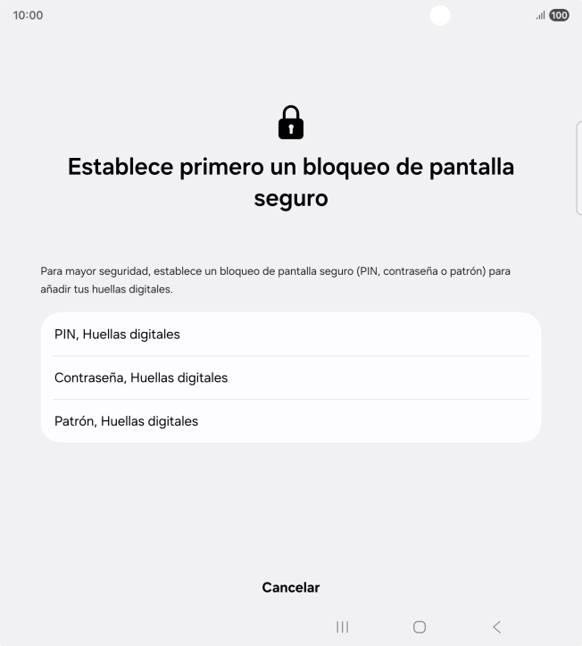 Pulsa el código de seguridad deseado y sigue las indicaciones de la pantalla para crear un código de seguridad del teléfono adicional.
