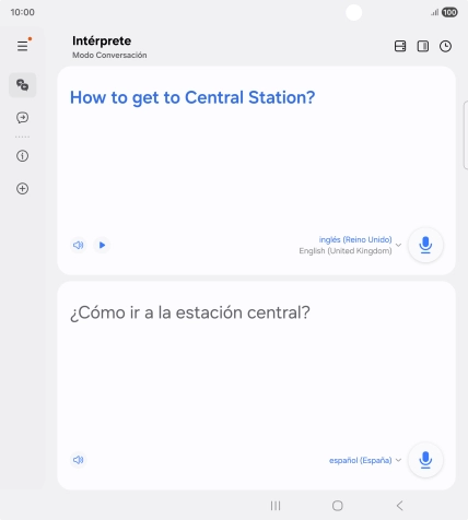 Sigue las indicaciones de la pantalla para seleccionar los ajustes de idioma deseados y utilizar la función.