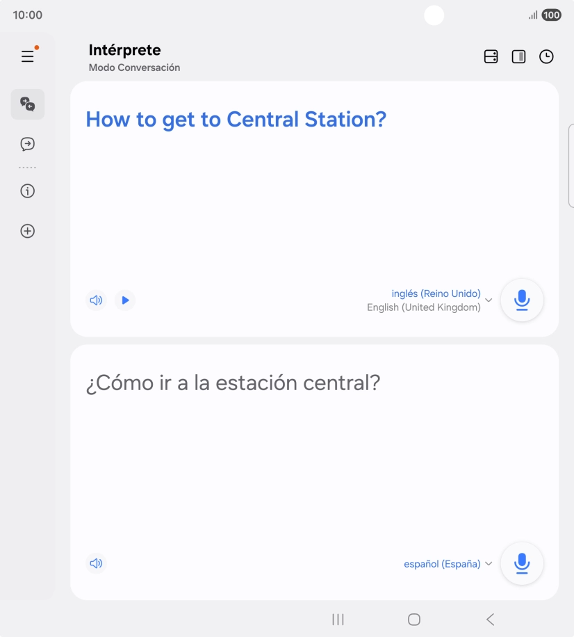 Sigue las indicaciones de la pantalla para seleccionar los ajustes de idioma deseados y utilizar la función.