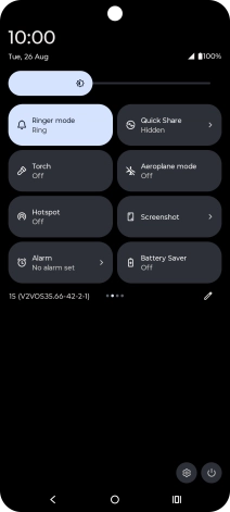 Press the flight mode icon to turn the function on or off.