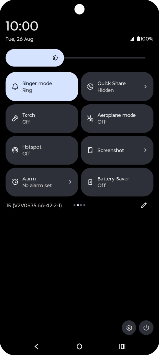 Press the flight mode icon to turn the function on or off.