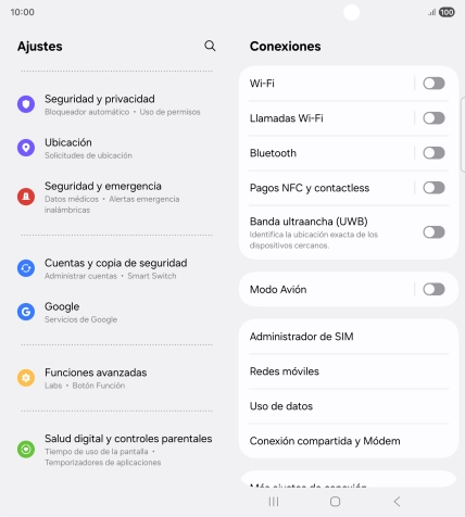 Pulsa Cuentas y copia de seguridad.