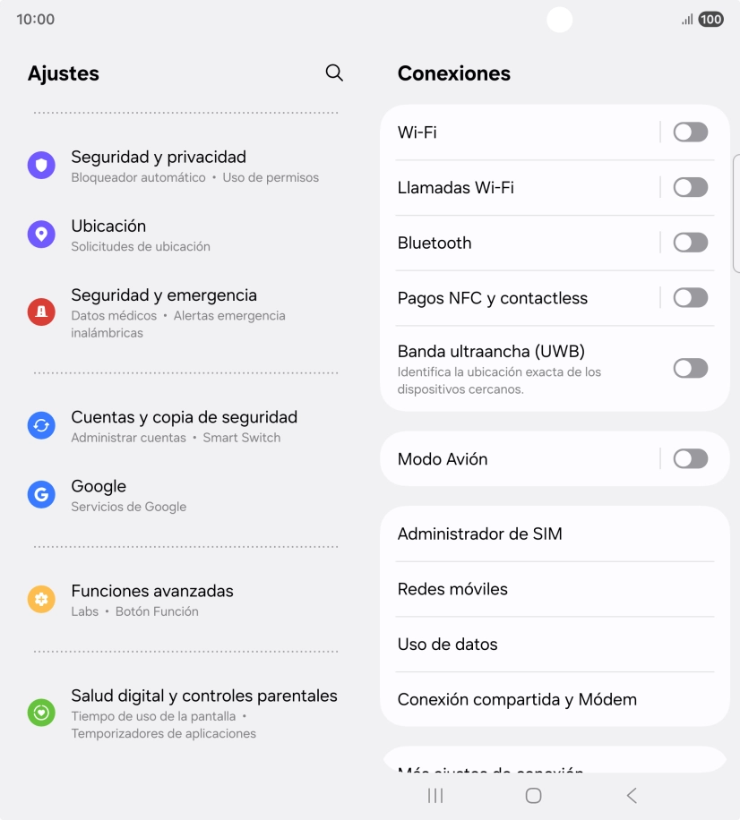 Pulsa Cuentas y copia de seguridad.