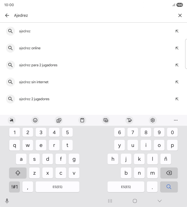 Introduce el nombre del tema o de la app y pulsa el icono de búsqueda.