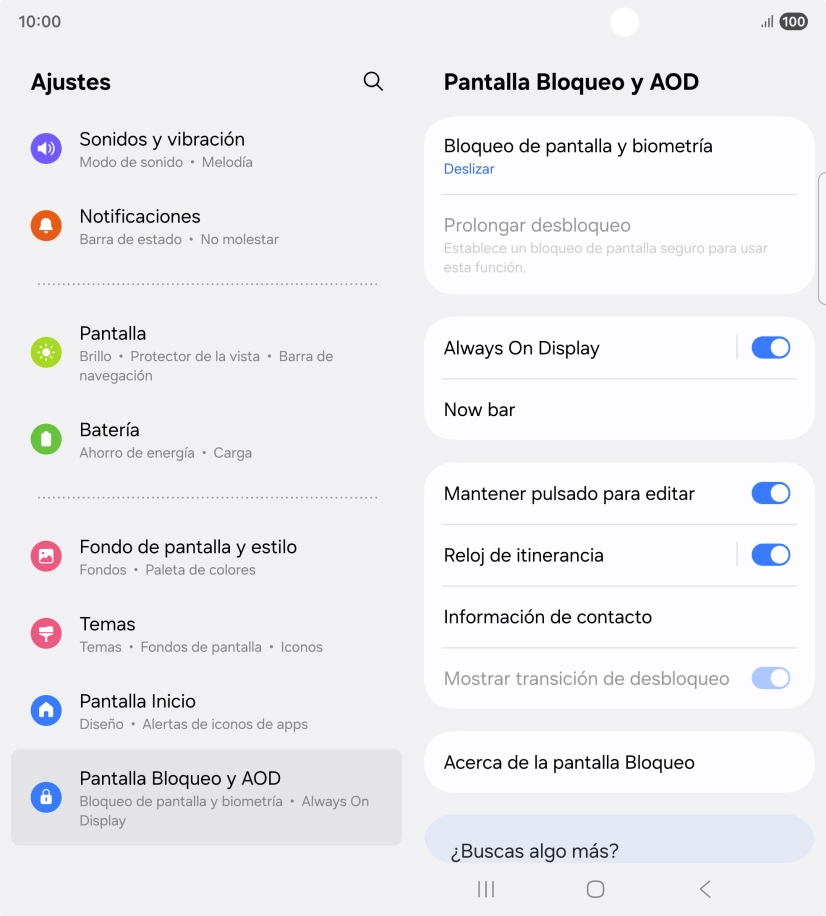 Pulsa Bloqueo de pantalla y biometría.
