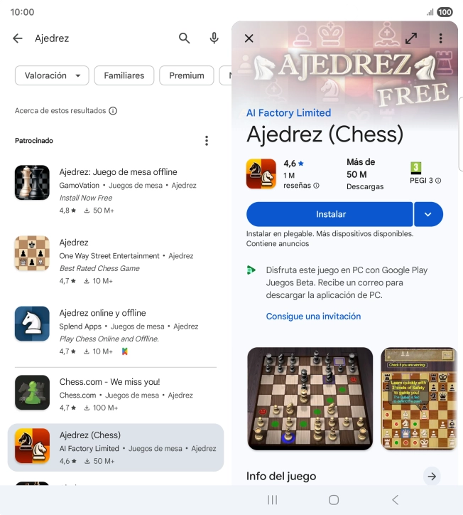 Pulsa Instalar y sigue las indicaciones de la pantalla para instalar la app.