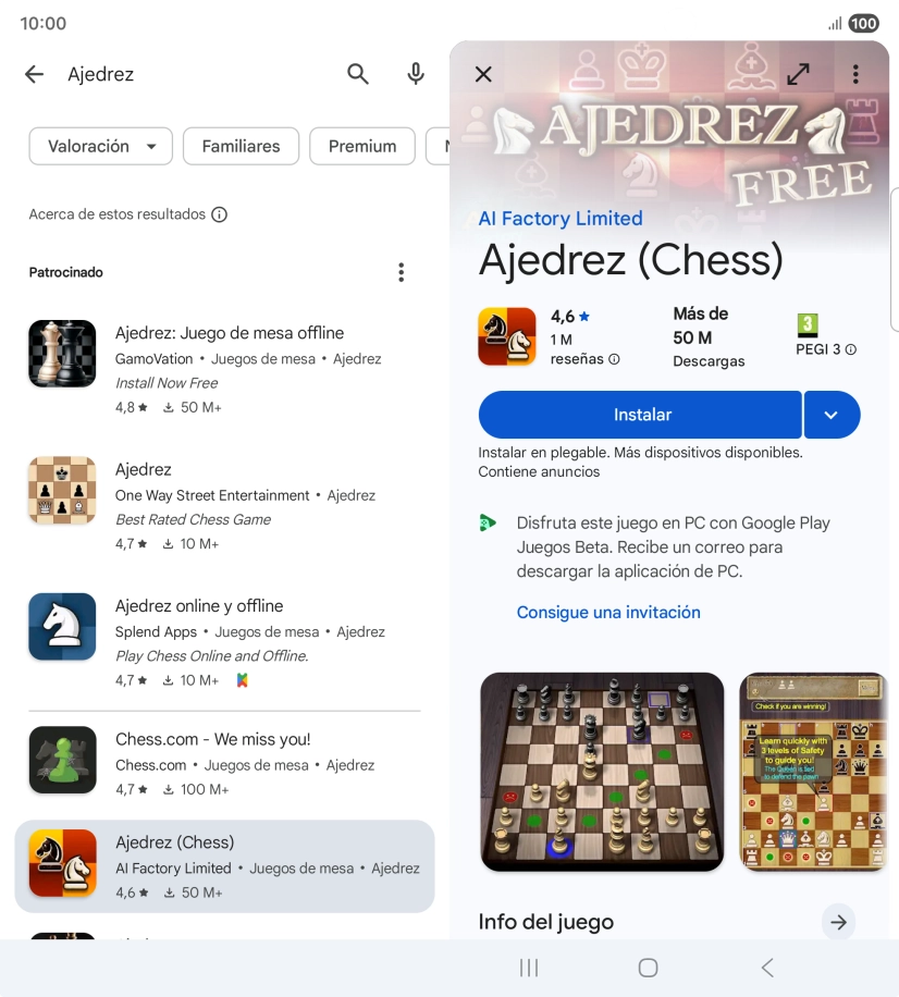 Pulsa Instalar y sigue las indicaciones de la pantalla para instalar la app.