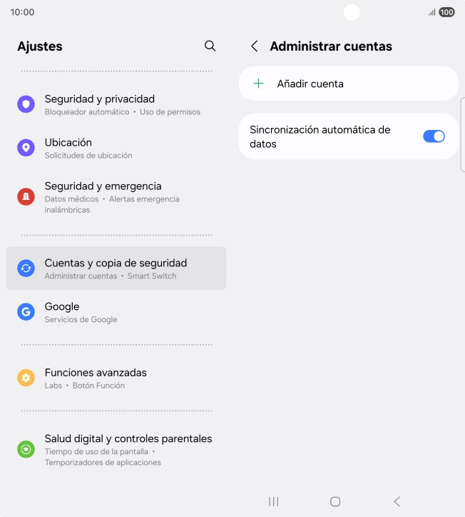 Pulsa Añadir cuenta.