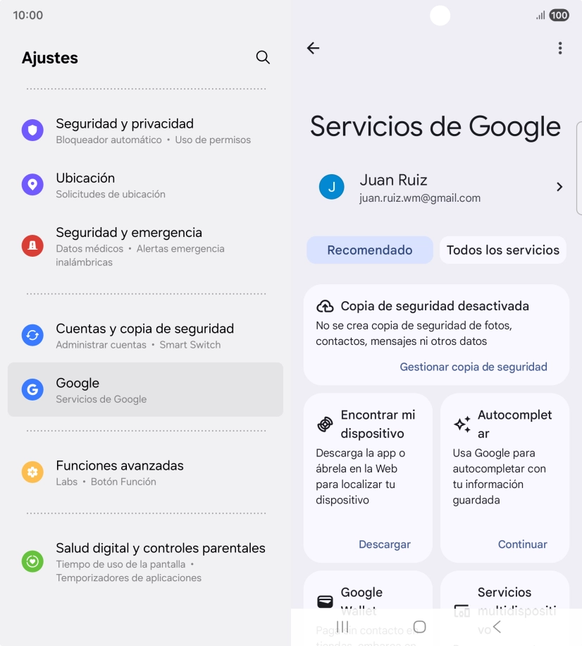 Pulsa Todos los servicios.