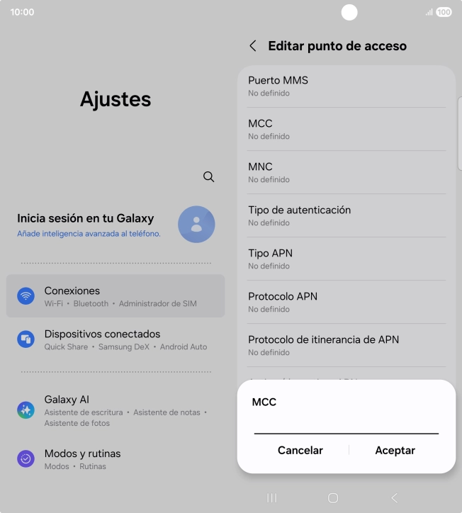 Introduce 214 y pulsa Aceptar.