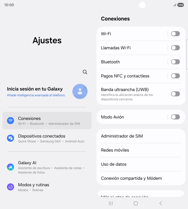 Pulsa Administrador de SIM.