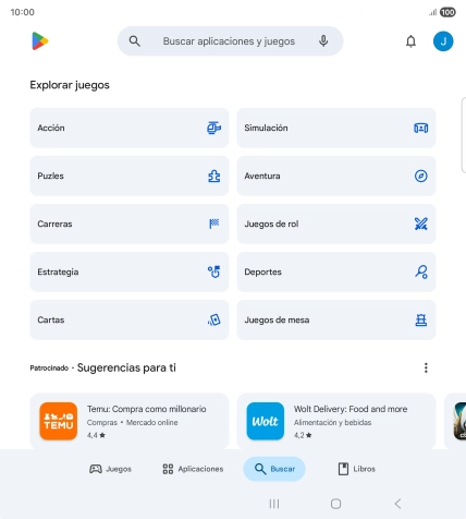 Pulsa en el campo de búsqueda.