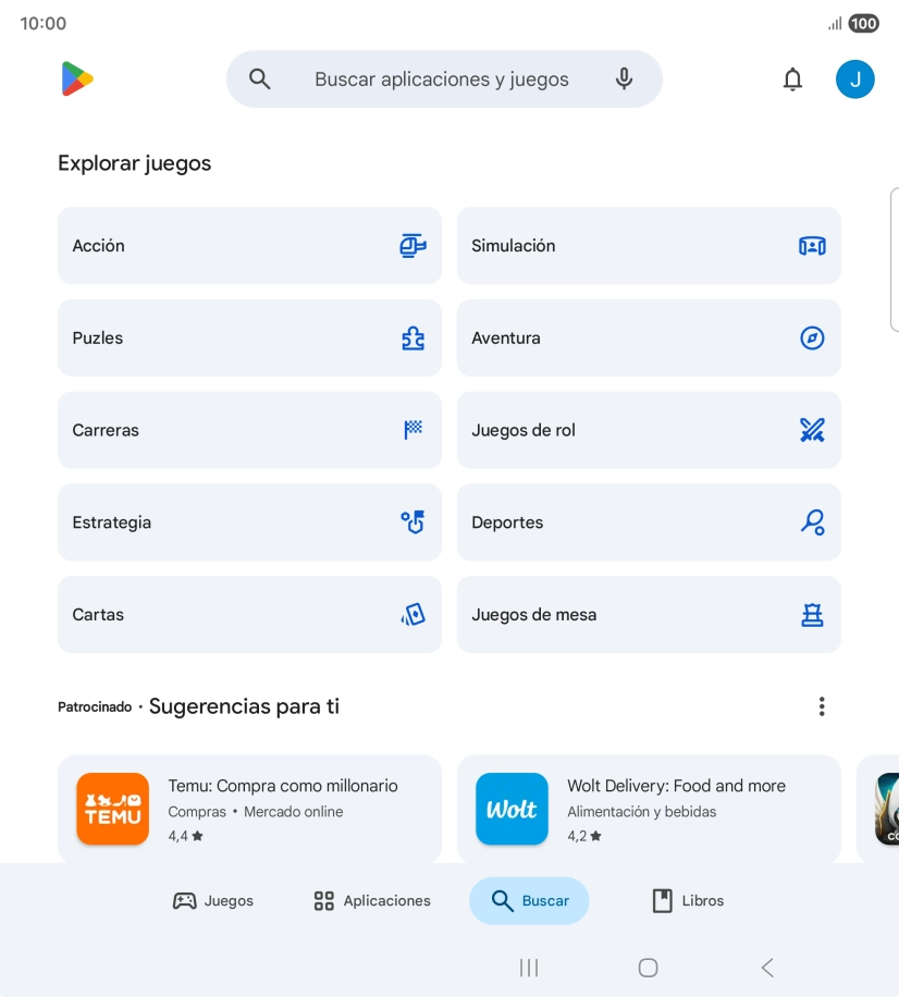 Pulsa en el campo de búsqueda.