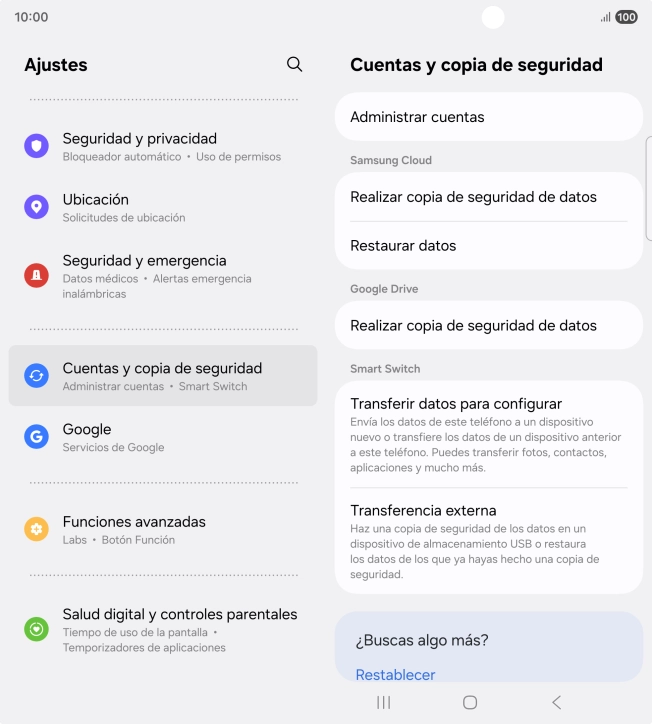 Pulsa Administrar cuentas.