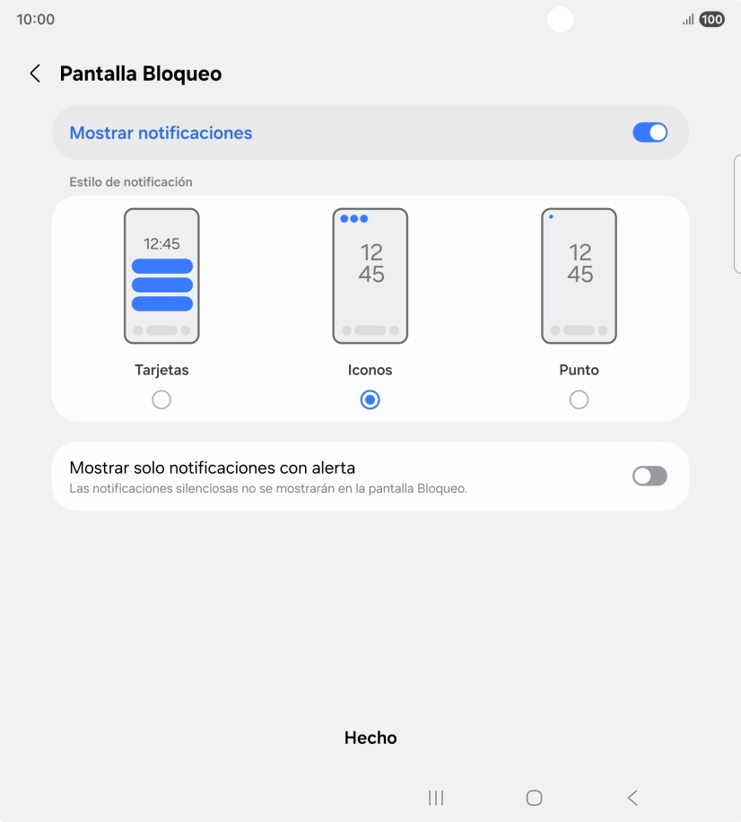 Pulsa los ajustes deseados para activarlos o desactivarlos.