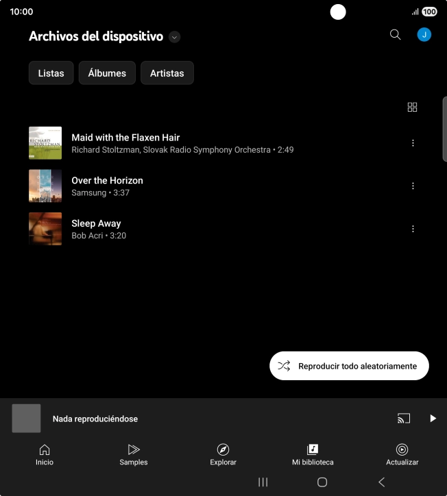 Pulsa el archivo de música deseado.