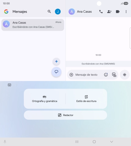 Para generar un texto, pulsa Redactor y sigue las indicaciones de la pantalla para utilizar la función.