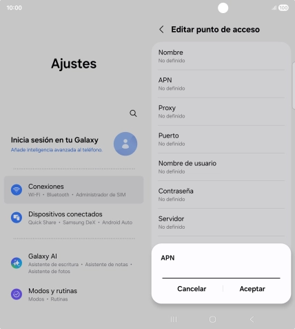 Introduce airtelwap.es y pulsa Aceptar.