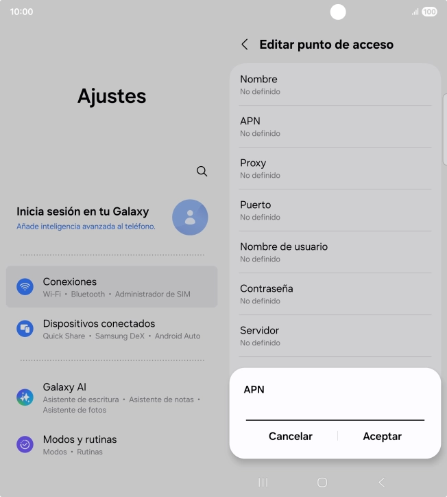 Introduce airtelwap.es y pulsa Aceptar.