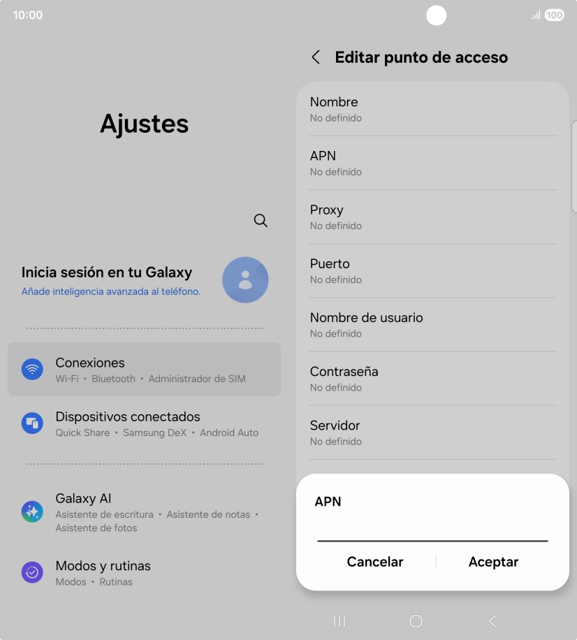 Introduce airtelwap.es y pulsa Aceptar.