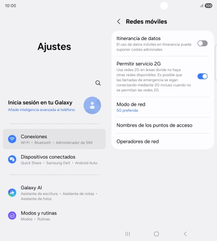 Pulsa Nombres de los puntos de acceso.