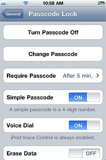 Press Change Passcode.