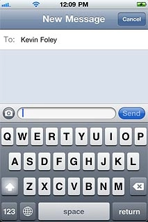 Press the message field.Write the text for your picture message.